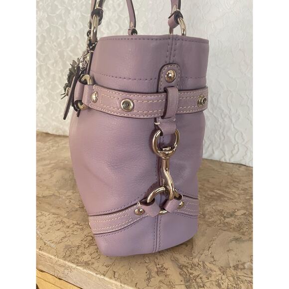 Coach Purse: 13236 light purple Carly expandable Leather Shoulder Bag - Picture 5 of 10